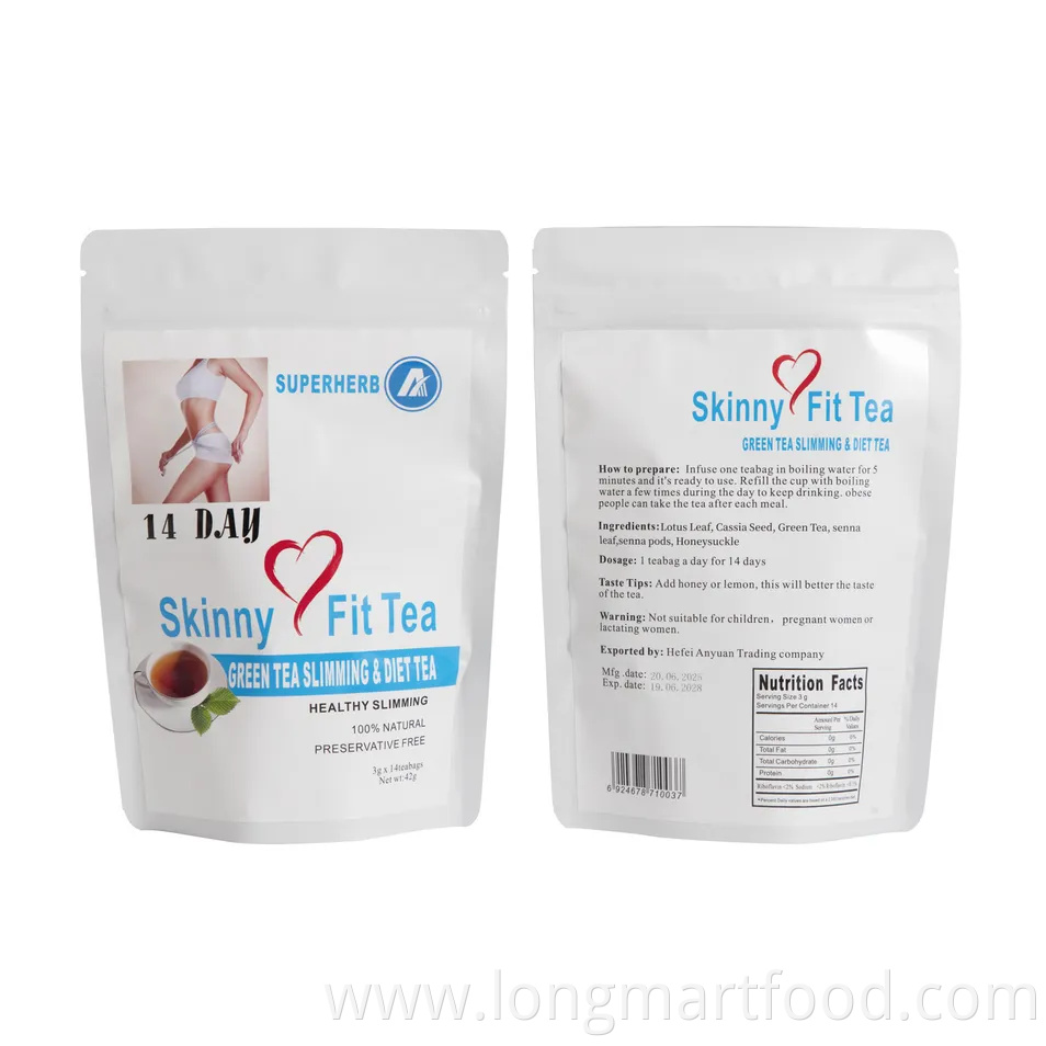 Private Label Herbal Fit Tea 14 Bags Skinny Honey Detox Tea with Natural Ingredient